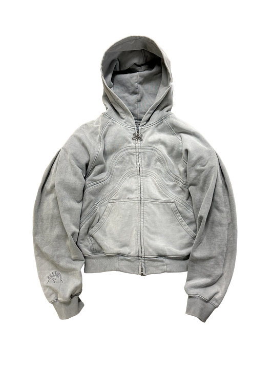 PLEATED SLEEVES HOODIE